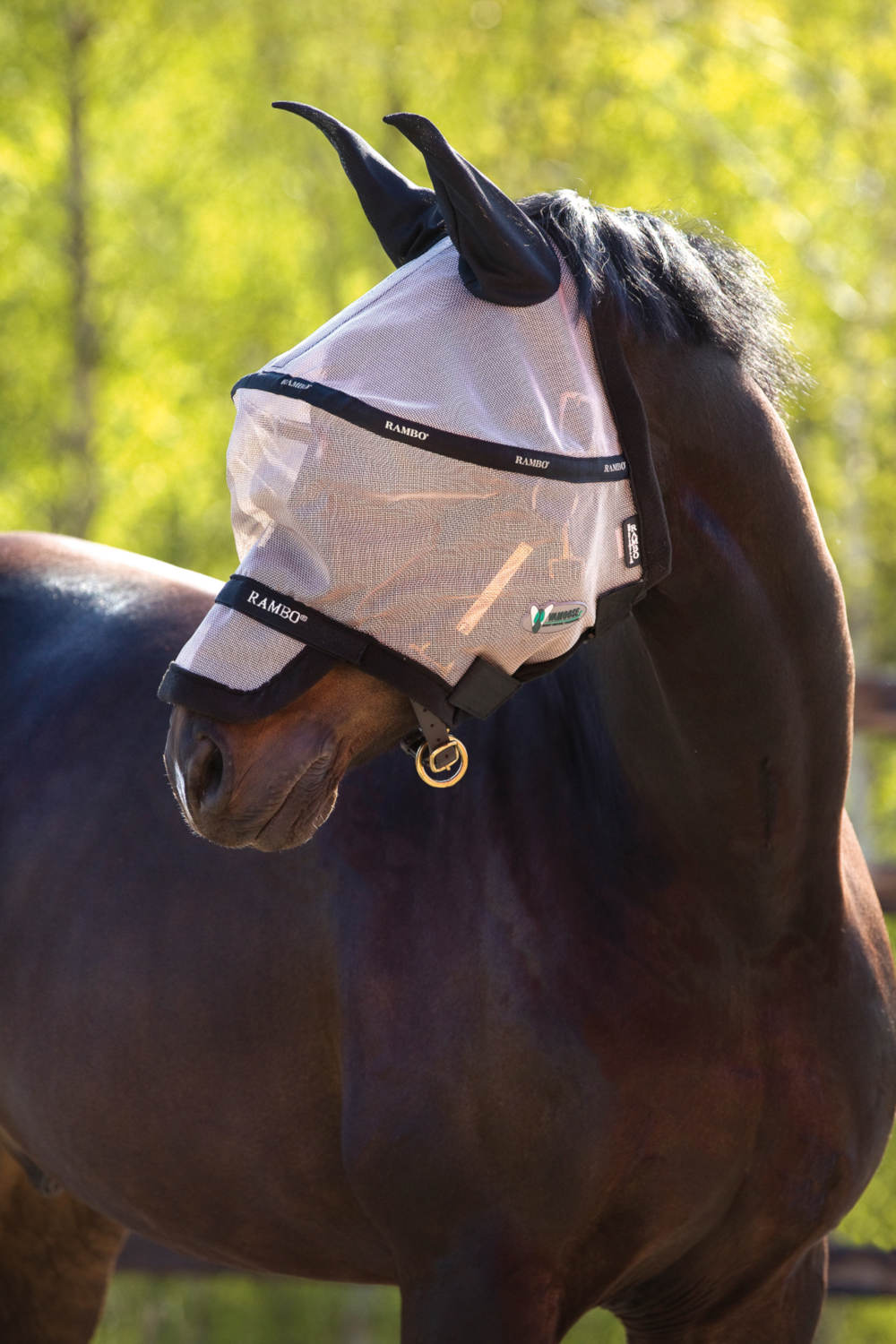 Horseware RAMBO Flymask Plus Vamoose (Oatmeal & Black)
