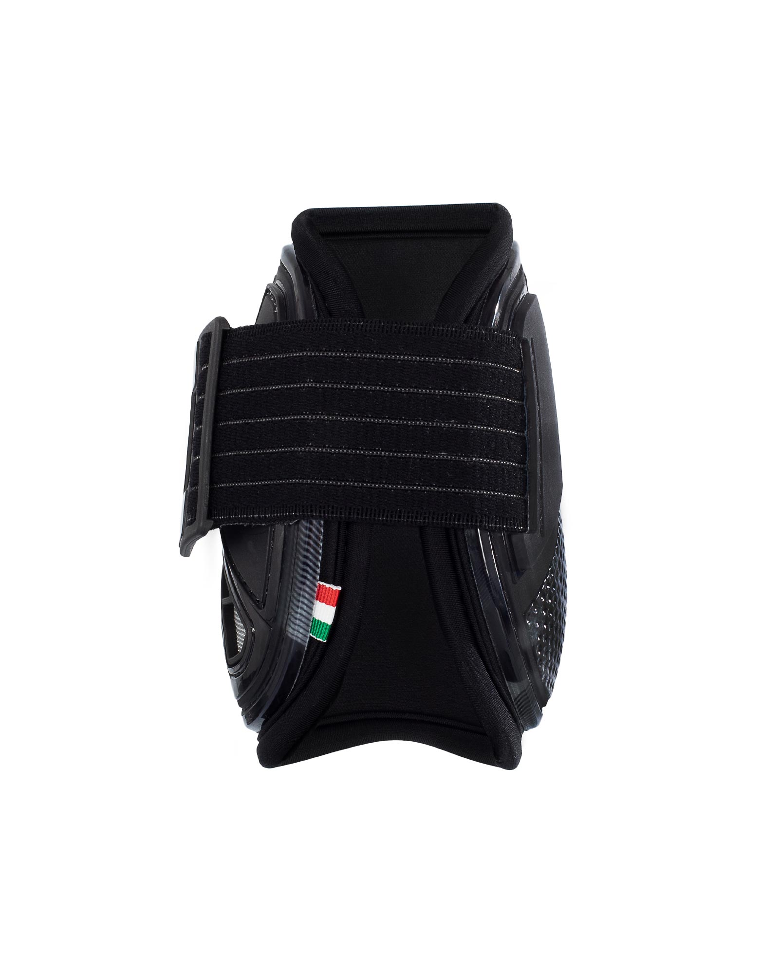 ACAVALLO Opera Streichkappen mit Hartschale, Gel und E-Click Verschlüssen - BLACK / RED