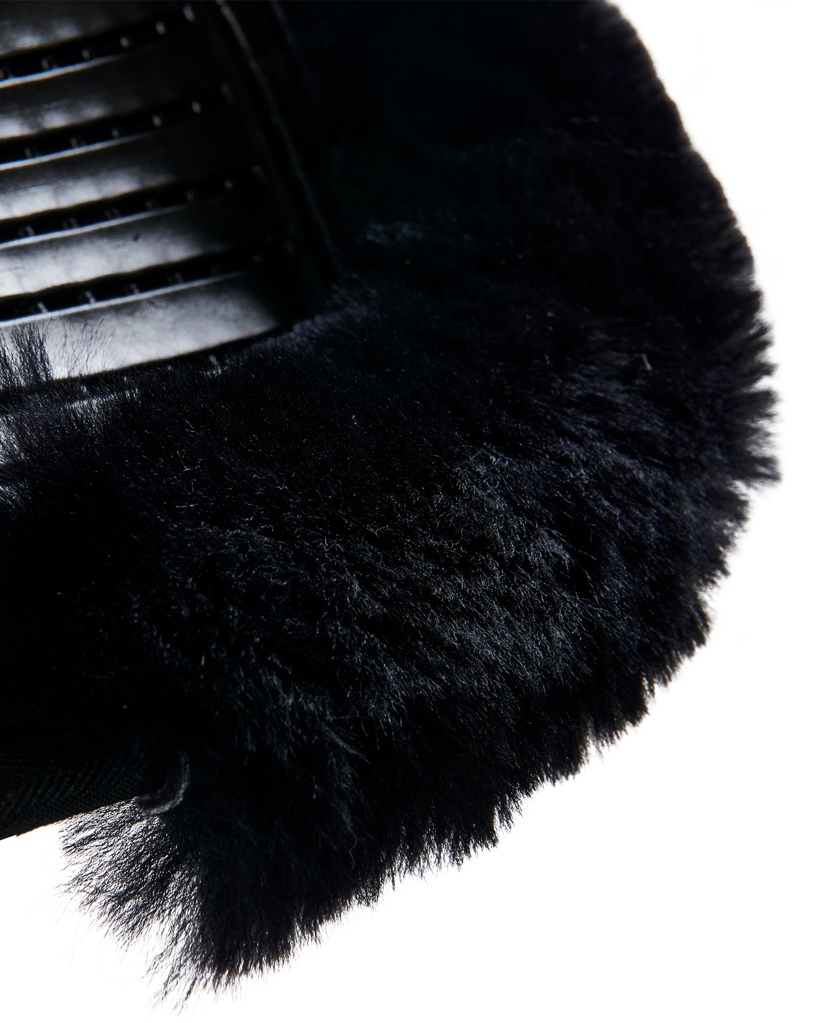 ACAVALLO Close Contact Twin Sided Gel Halfpad w/Sheepskin Edge - BLACK