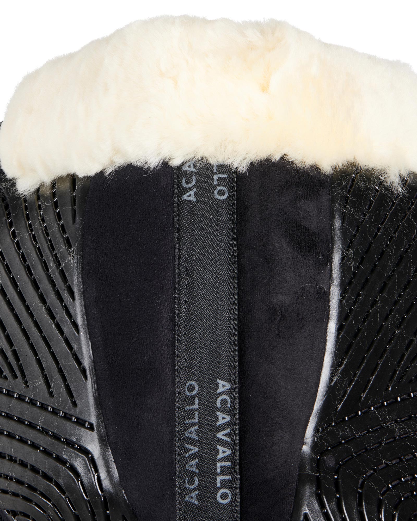 ACAVALLO Close Contact Gel & Memory Foam Halfpad w/Sheepskin - BLACK / NATURAL