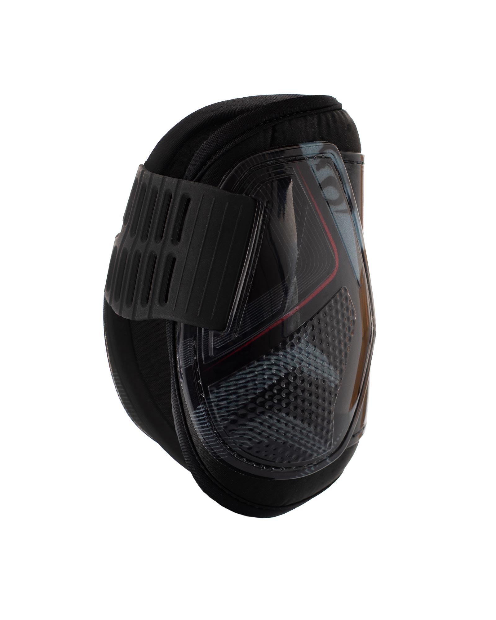 ACAVALLO Opera Streichkappen mit Hartschale, Gel und elastischen Schnellverschlüssen - BLACK / RED